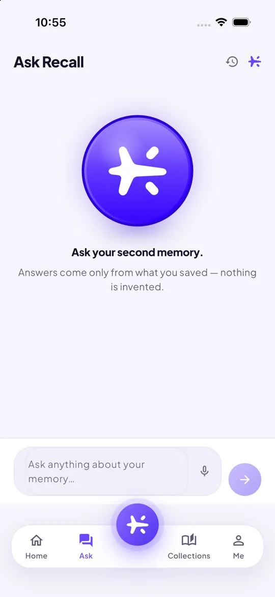 Ask your second memory screen in the Riloya app