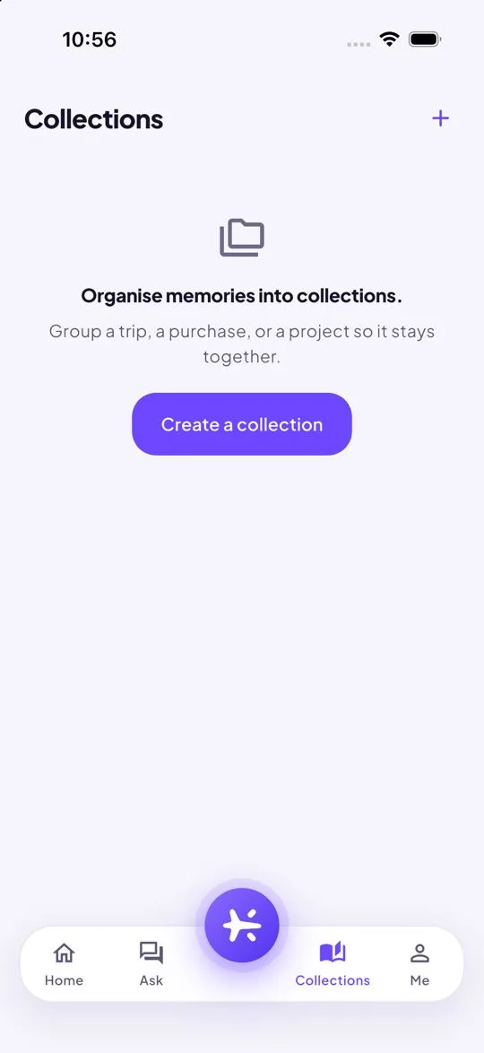Collections screen in the Riloya app